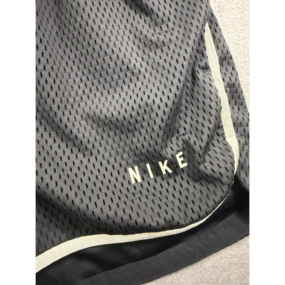 Nike Shorts Womens Small Gray Black Double Layer Mesh Dri Fit Running Athletic